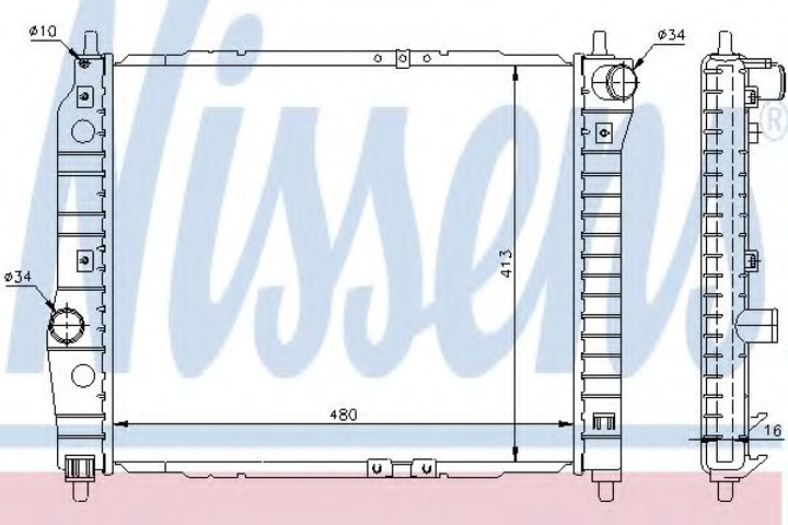 Радіатор CT/GMC AVEO(05-)1.2 i 8V(+)[OE 96443475] Nissens (61636) - зображення 1