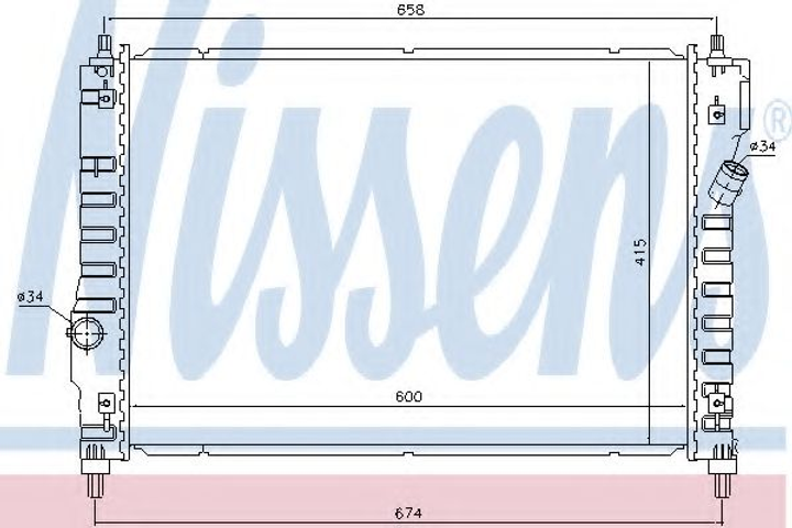 Радиатор CHEVROLET AVEO (T250, T255) (05-) 1.2 и 16V Nissens (61628) - изображение 1