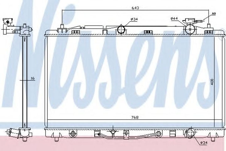 Радіатор LS ES 350(+)[OE 1640031520] Nissens (646812) - зображення 1