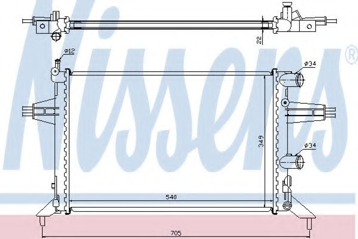 Радиатор OP ASTRA G(98-)1.2 и 16V(+)[OE 1300 186] Nissens (63016) - изображение 1