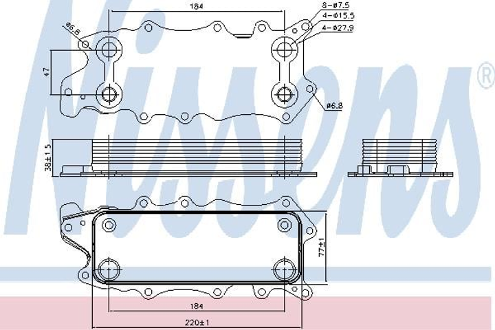 Масляный радиатор DODGE MAGNUM (04-) 3.0 CRD Nissens (90784) - изображение 1