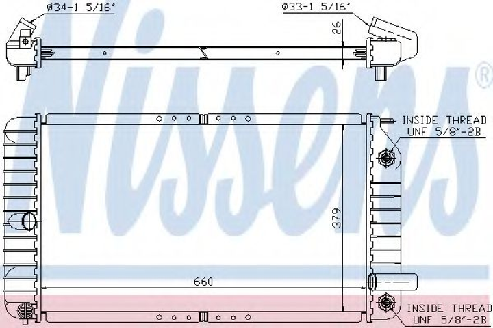 Радиатор BUICK SKYLARK(92-)2.3(+)[OE 52458322] Nissens (609191) - изображение 1