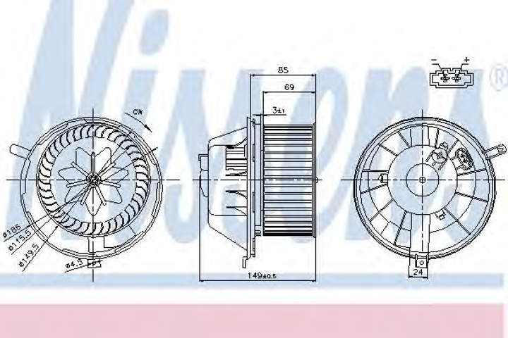 Вент.пічки AI A 3/S 3(03-)1.2 TFSI(+)[OE 1K1819015] Nissens (87034) - зображення 1