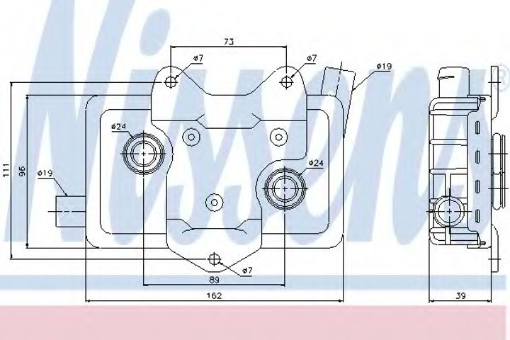 Масл.рад. MB SPRINT W 901-905(95-)208 D(+)[OE 601 180 00 65] Nissens (90618) - зображення 1