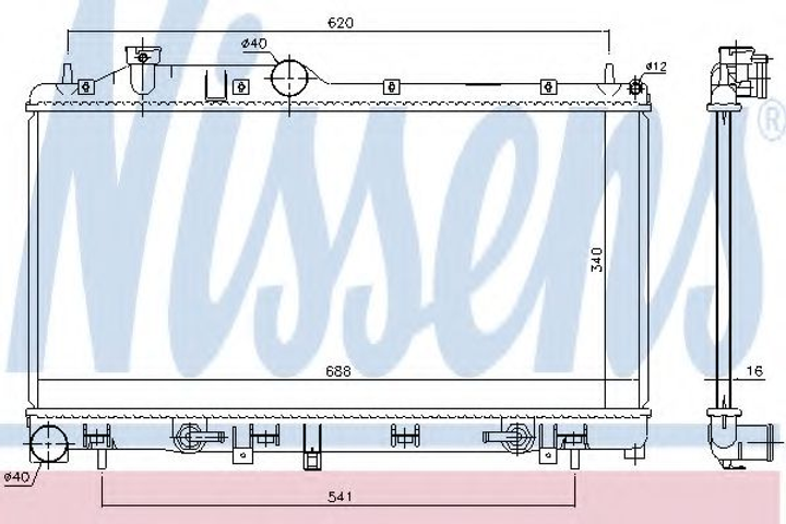 Радіатор SU FORESTER(08-)2.0 i 16V(+)[OE 45119-SC000] АКП Nissens (67725) - зображення 1