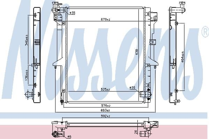 Радиатор MT L 200(06-)2.5 DID(+)[OE MN135032] Nissens (628965) - изображение 1