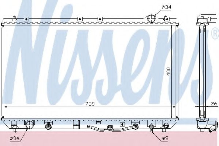 Радіатор LS ES 300(+)[OE 16400-0A050] Nissens (647541) - зображення 1