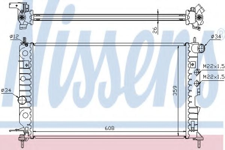 Радиатор OP VECTRA B(95-)1.6(+)[OE 1300180] Nissens (630121) - изображение 1