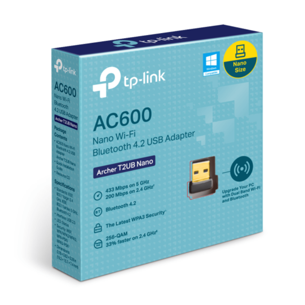Беспроводной Wi-Fi адаптер TP-Link Archer T2UB Nano USB 433 Мбит/с - Фото 4 Беспроводной Wi-Fi адаптер TP-Link Archer T2UB Nano USB 433 Мбит/с - изображение 4