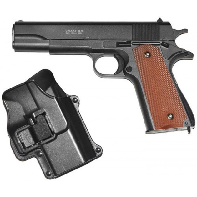 Дитячий пістолет "Colt M1911 Classic" Galaxy G13+ Метал-пластик з кобурою чорний - зображення 2