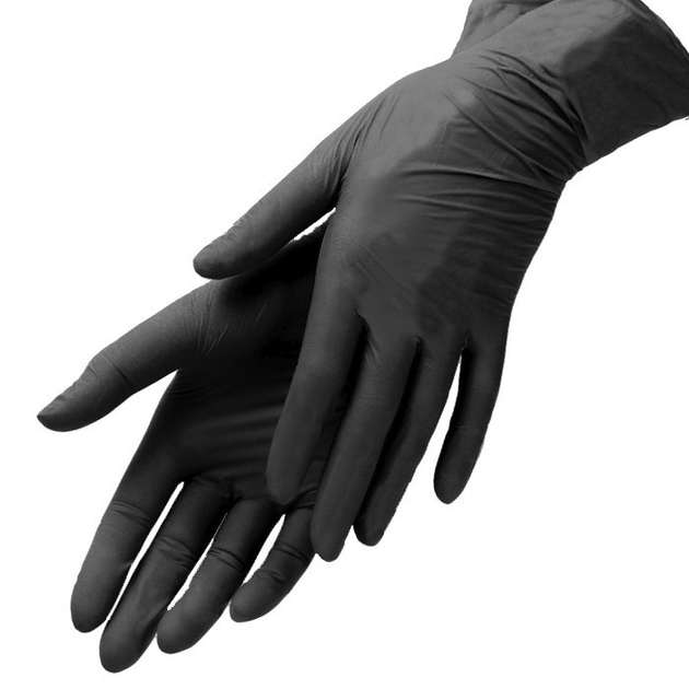 Перчатки нитриловые неопудренные MediOk черные размер L 50 пар - изображение 2