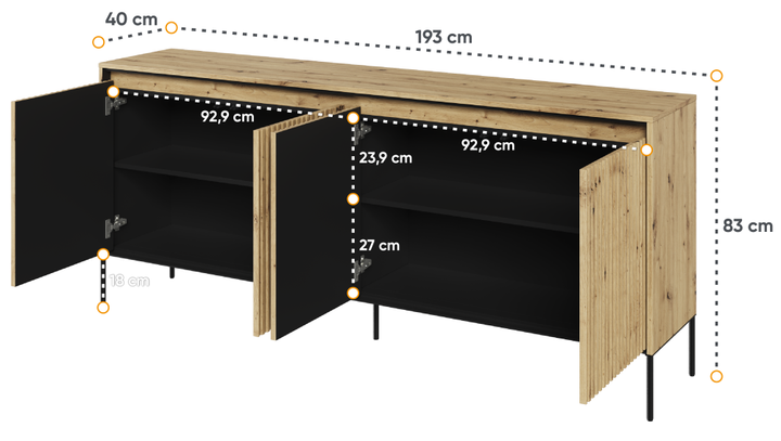 Комод Trend Lenart 192,4x82,3x40 (TR-04) 159092 - Фото 4 Комод Trend Lenart 192,4x82,3x40 (TR-04) 159092 - зображення 4