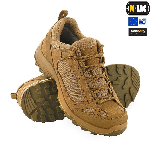 Чоловічі тактичні кросівки з мембраною M-Tac розмір 46 (30.5 см) Coyote (1JJ115/6TPLV) водовідштовхувальні - зображення 1