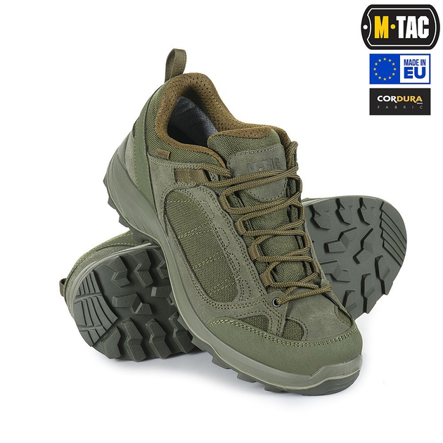 Чоловічі тактичні кросівки з мембраною M-Tac розмір 38 (25 см) RANGER GREEN (1JJ115/7TPLV) водовідштовхувальні - зображення 1