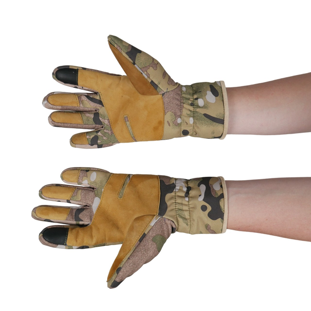 Тактические штурмовые зимние перчатки для ВСУ Softshell мультикам S - изображение 2