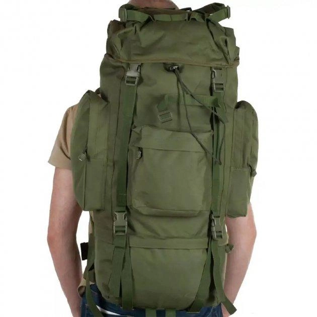 Армейский туристический рюкзак с подсумками на 70 л, 65х16х35 см, Оливковый 8147 - изображение 2