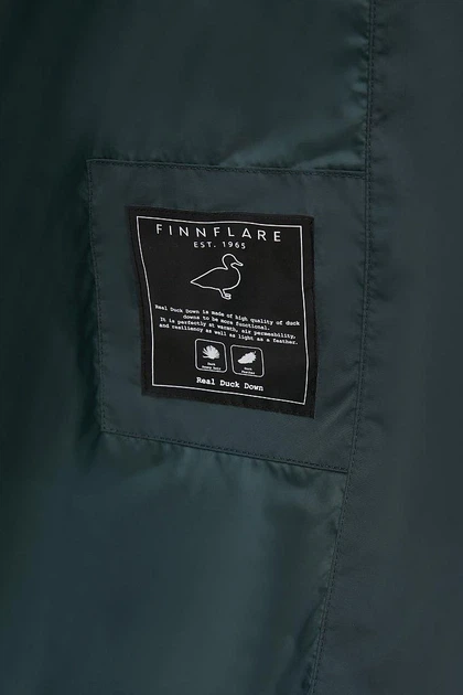 Подовжений жіночий пуховик Finn Flare FWB160135-530 Plus Size зелений 3XL - зображення 6