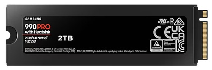 Samsung 990 Pro Heatsink 2TB M.2 NVMe PCIe 4.0 (MZ-V9P2T0CW) - зображення 2