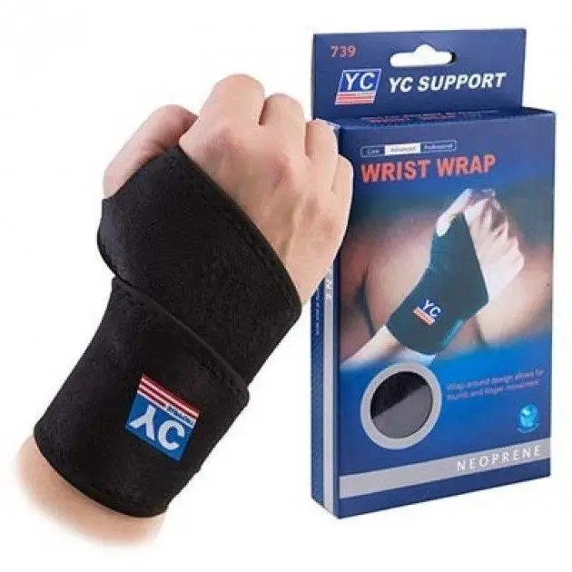 Бандаж для зап'ястя Фіксатор бандаж SF SUPPORT WRIST WRAP напульсник на руку - WW7390-D1, чорний - зображення 1