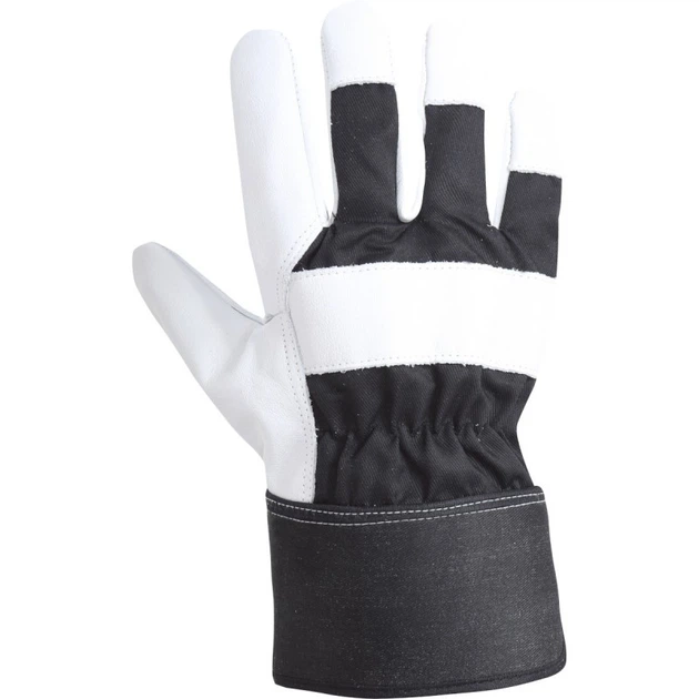 Перчатки защитные кожаные LahtiPro 2725 10(XL) черно-белые - Фото 2 Перчатки защитные кожаные LahtiPro 2725 10(XL) черно-белые - изображение 2