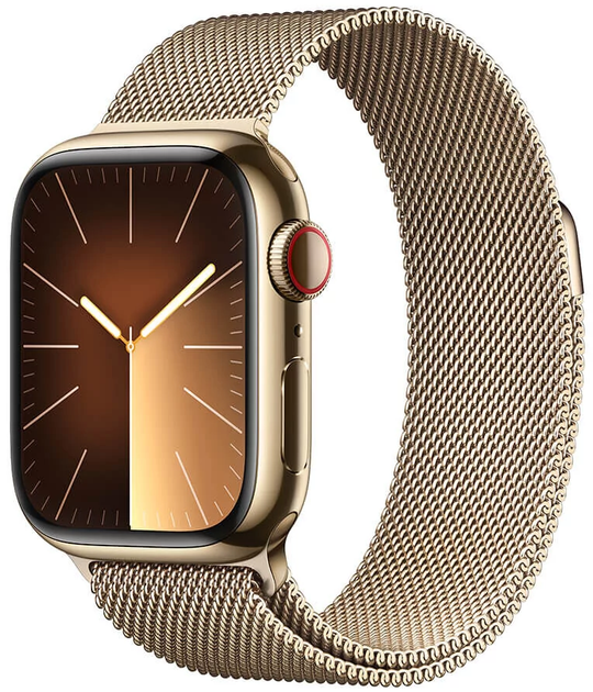 Smartwatch Apple Watch Series 9 GPS + Cellular 41mm Gold Stainless Steel Case with Gold Milanese Loop (MRJ73) - obraz 1