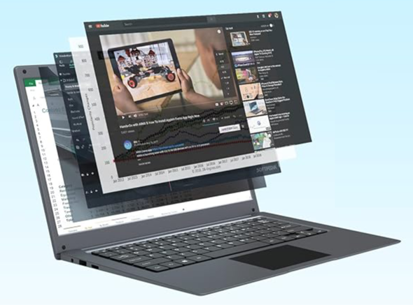 Ноутбук 14.1" Morostron ‎LeadBook T1 Intel Celeron N3350 RAM 4GB SD 128GB + eMMC 64GB Windows 11 - зображення 2