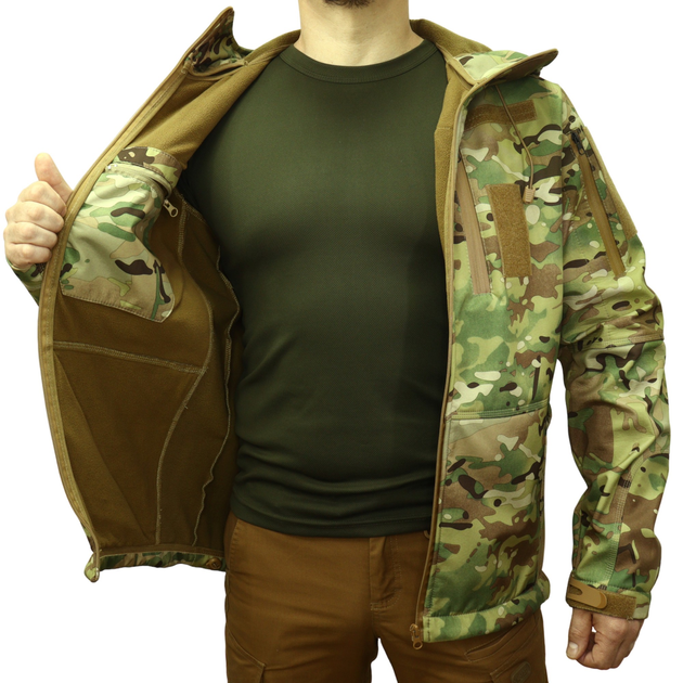 Куртка тактическая Soft Shell демисезонная размер S мультикам - изображение 2