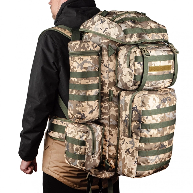 Большой тактический военный рюкзак, объем 120 литров. Пиксель ЗСУ. - изображение 1