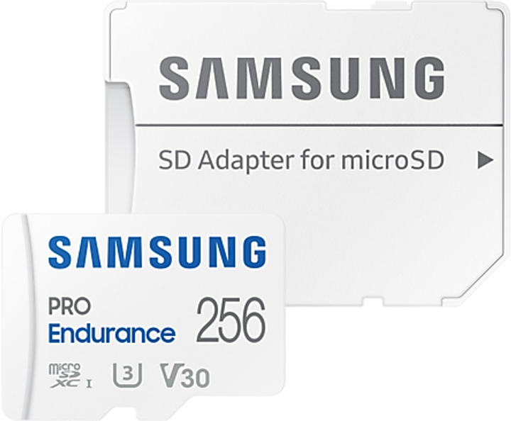 Карта пам'яті Samsung PRO Endurance microSDXC 256GB Class 10 UHS-I U3 V30 + SD адаптер (MB-MJ256KA/EU) - зображення 1