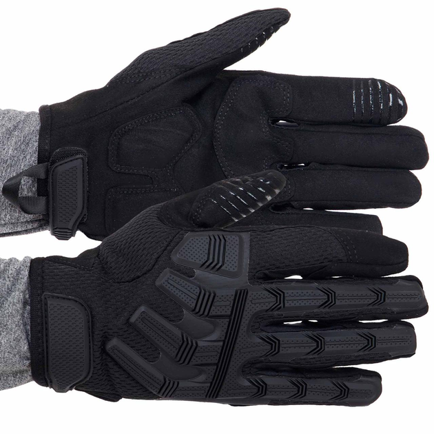 Тактичні рукавички із закритими пальцями Military Rangers BC-9875 розмір L чорний - зображення 1