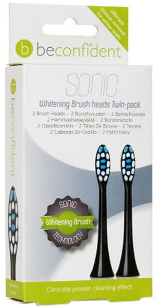 Насадки для електричної зубної щітки Beconfident Sonic Whitening Brush Heads Black 2 шт (7350064168363) - зображення 1