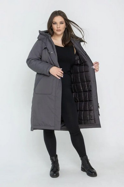 Женская зимняя куртка больших размеров UF-Fashion 1042 - RS 52 графит ...
