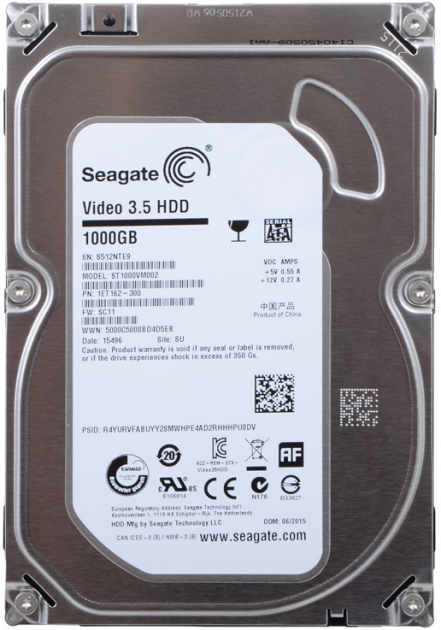 Жорсткий диск 3.5" 1Tb Seagate ST1000VM002 Video HD Refurbished - Фото 1 Жорсткий диск 3.5" 1Tb Seagate ST1000VM002 Video HD Refurbished - зображення 1