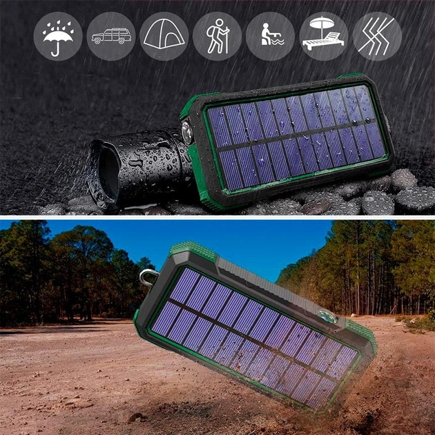 УМБ Solar power bank 20000mAh PN-W12 IPX4 чорний - зображення 10