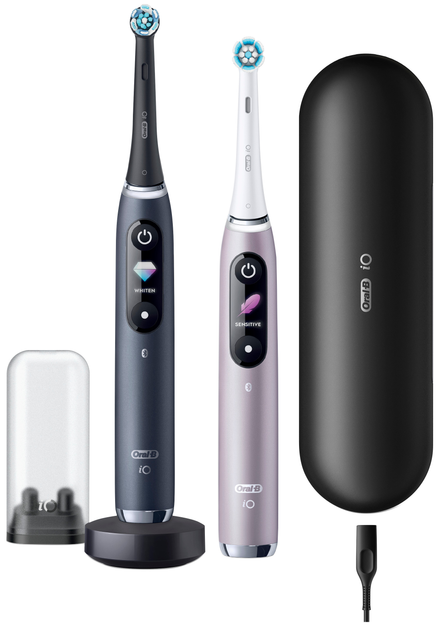 Набір електричних зубних щіток Oral-B iO 9 Чорна та Рожева (4210201411574) - зображення 1