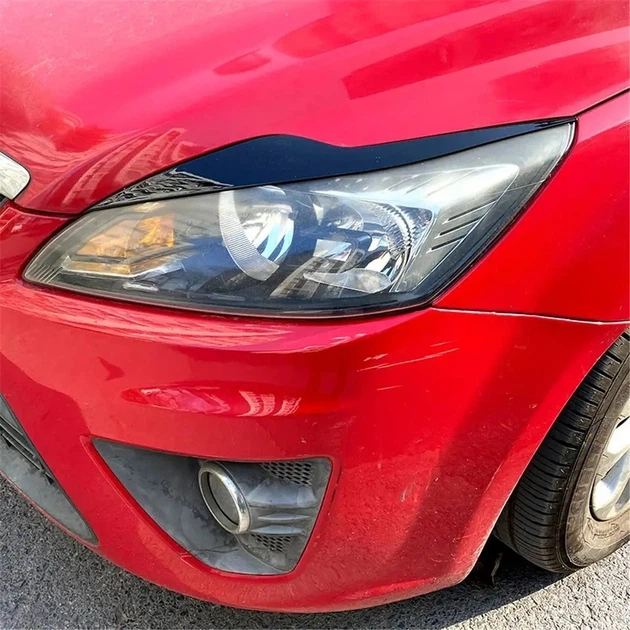 Вії на передні фари Ford Focus 2 2008-2011 S&T (чорний глянець) - изображение 4