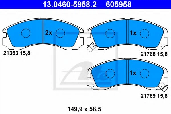 Комплект тормозных колодок ATE (13.0460-5958.2) - изображение 2