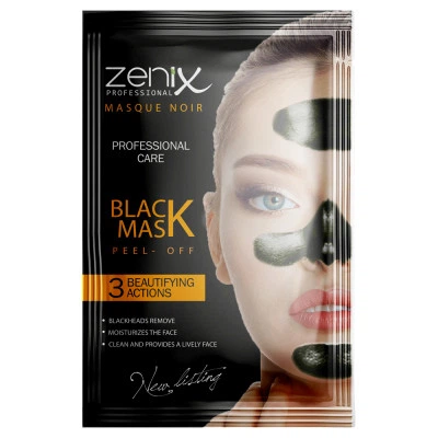 Черная очищающая маска-пленка для лица с углем Zenix 15 г - Фото 1 Черная очищающая маска-пленка для лица с углем Zenix 15 г - изображение 1