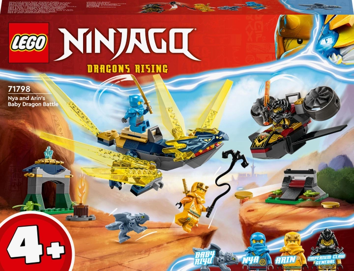 Zestaw klocków LEGO Ninjago Nya i Arin - bitwa na grzbiecie małego smoka 157 elementów (71798) - obraz 1