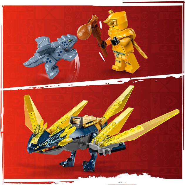 Zestaw klocków LEGO Ninjago Nya i Arin - bitwa na grzbiecie małego smoka 157 elementów (71798) - obraz 7