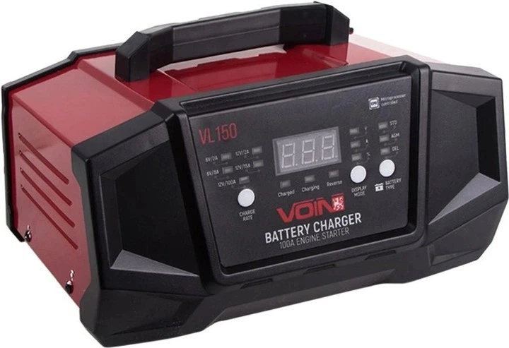 Пуско-зарядний пристрій VOIN VL-150 6&12V/2A-8A-15A/Start-100A/8-180AHR/LCD індик. - Фото 1 Пуско-зарядний пристрій VOIN VL-150 6&12V/2A-8A-15A/Start-100A/8-180AHR/LCD індик. - зображення 1
