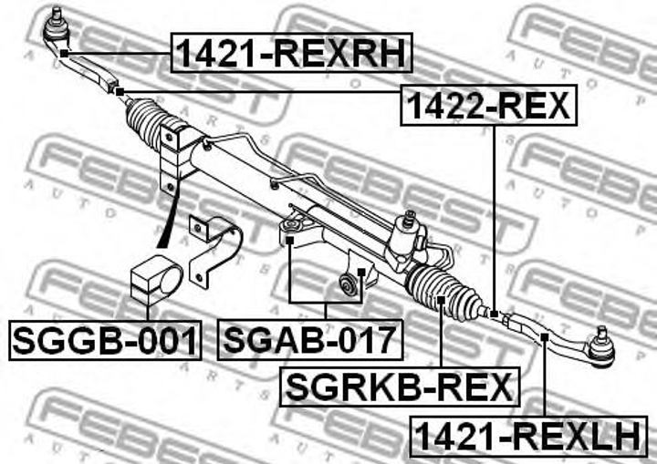 Тяга рулевая Rexton/Actyon 05- Febest (1422REX) - изображение 2