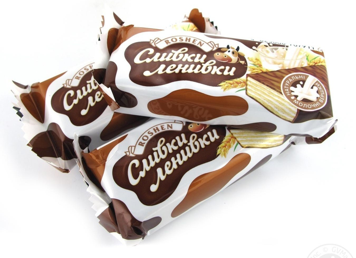 Цукерки вафельні глазуровані Roshen Сливки-лінивки 1 кг – купить в ...