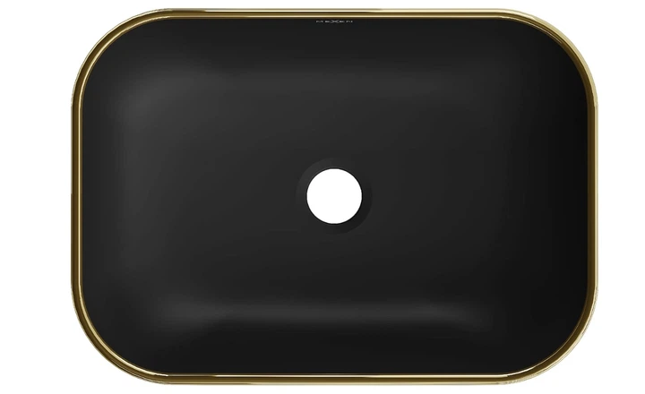 Умывальник (раковина) MEXEN RITA BLACK MATT GOLD EDGE накладной - изображение 5