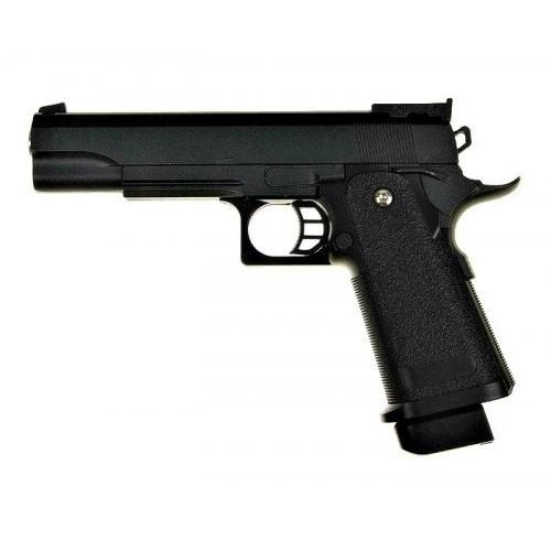 G6 Страйкбольный пистолет Galaxy Colt M1911 Hi-Capa металл, черный - изображение 1