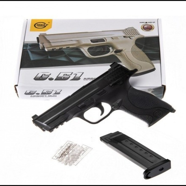 Страйкбольний пістолет Galaxy G51 Smith & Wesson M&P - зображення 1
