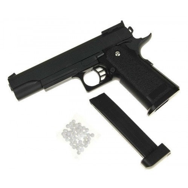 G6 Страйкбольный пистолет Galaxy Colt M1911 Hi-Capa металл, черный - изображение 2
