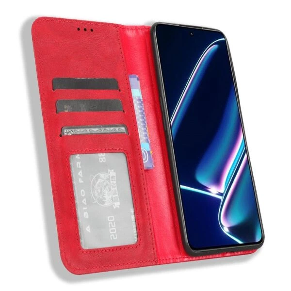 Чехол-книжка Deexe Retro Style для Realme GT Neo 5 SE - Red - изображение 2