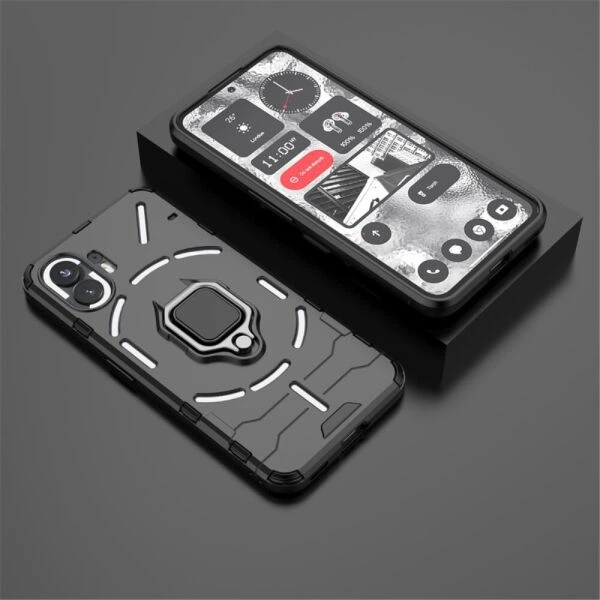 Чохол з підставкою Deexe Hybrid Case для Nothing Phone (2) - Black - зображення 3