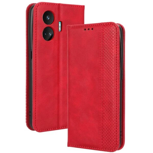 Чехол-книжка Deexe Retro Style для Realme GT Neo 5 SE - Red - изображение 8